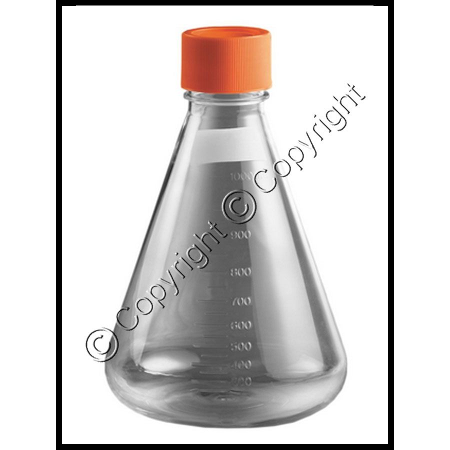 Borosilicate Glass Erlenmeyer Flask, 3000 ml, 600 ml Graduations